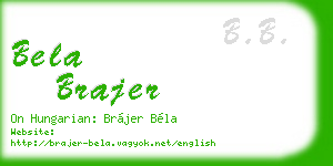 bela brajer business card
